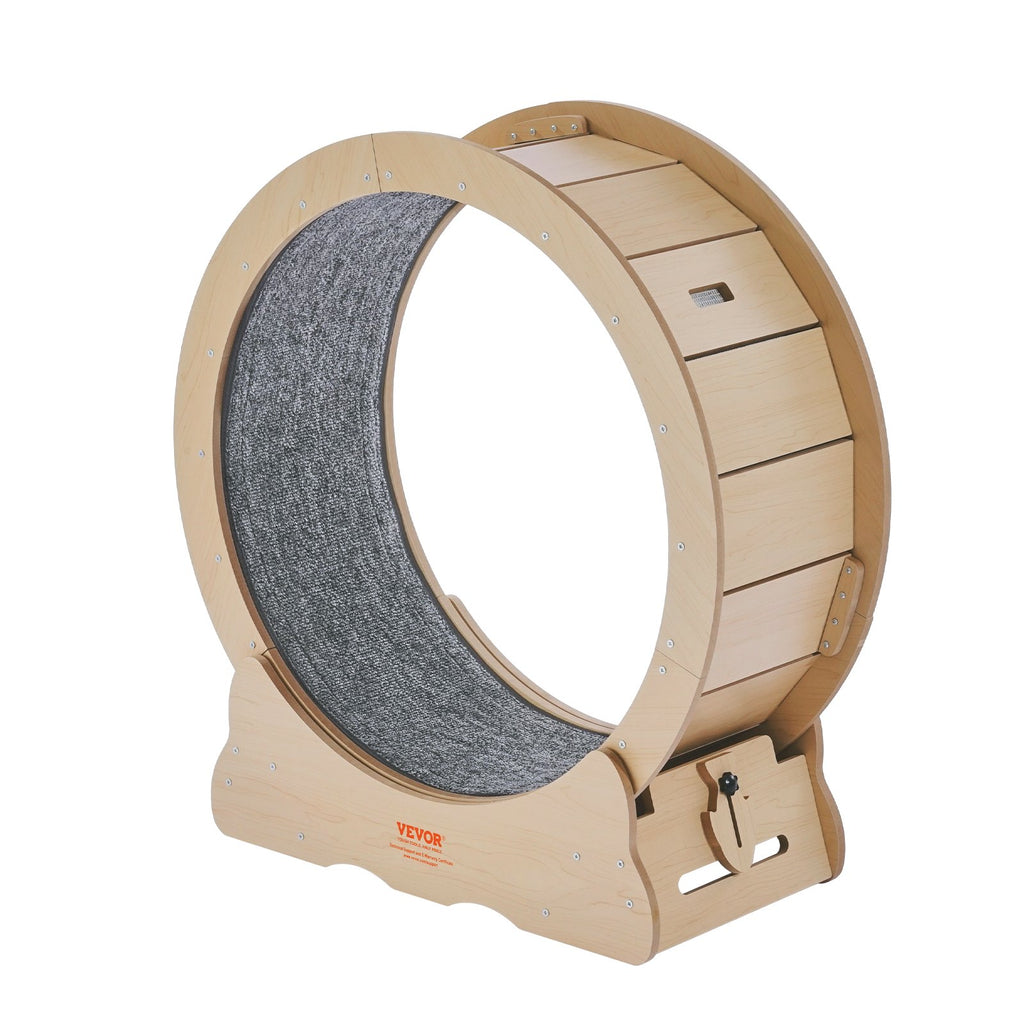 Rueda de ejercicio para gatos – Cinta de correr silenciosa de madera maciza de 29.5" para gatos de interior