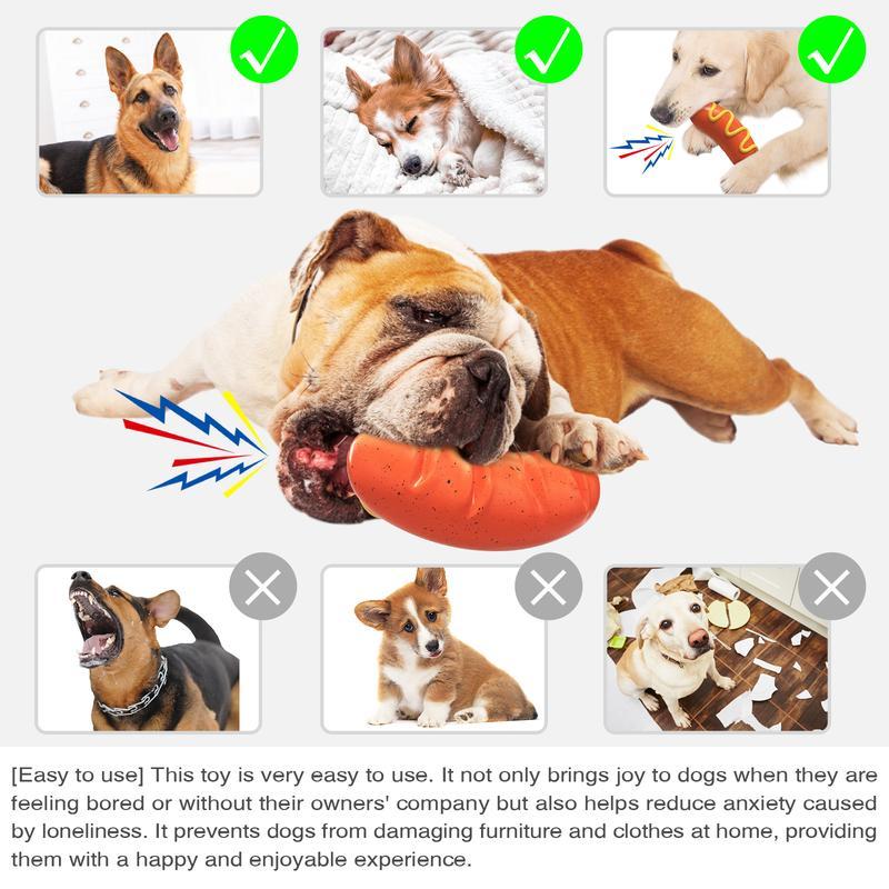 Indestructible Dog Chew Toy for Aggressive Chewers – Squeaky Rubber, Teeth Cleaning