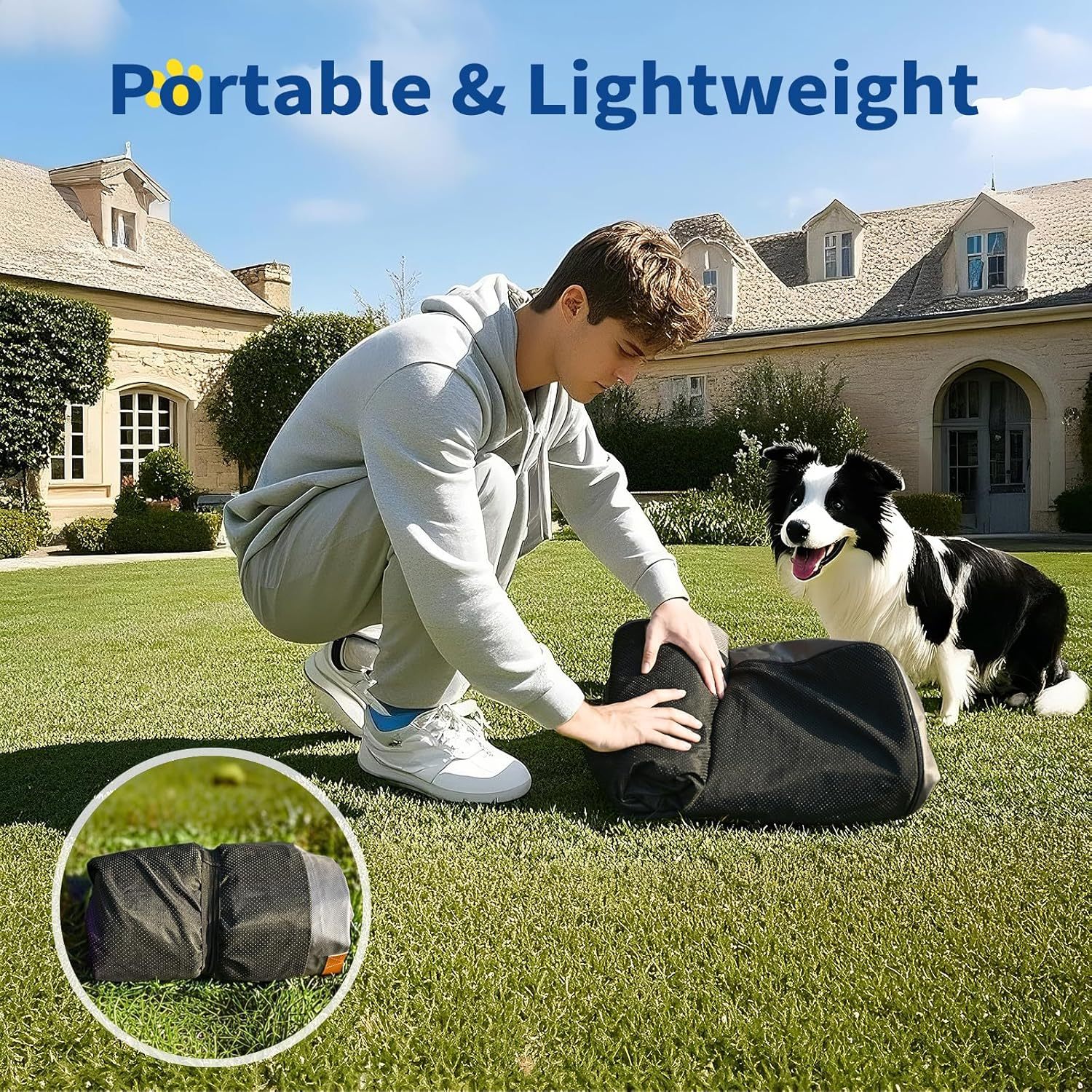 Colchoneta Hinchable de Viaje para Perros – Impermeable, Antideslizante y Lavable | Uso en Interiores y Exteriores