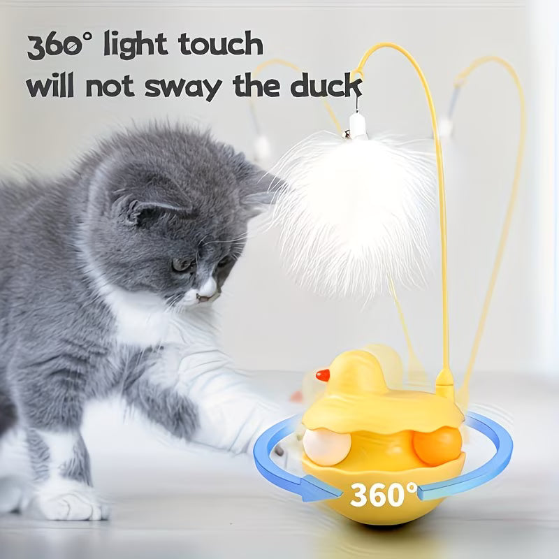 Duck Shape Interactive Cat Toy Stick – Lightweight Resin, Removable & Washable | Indoor & Outdoor