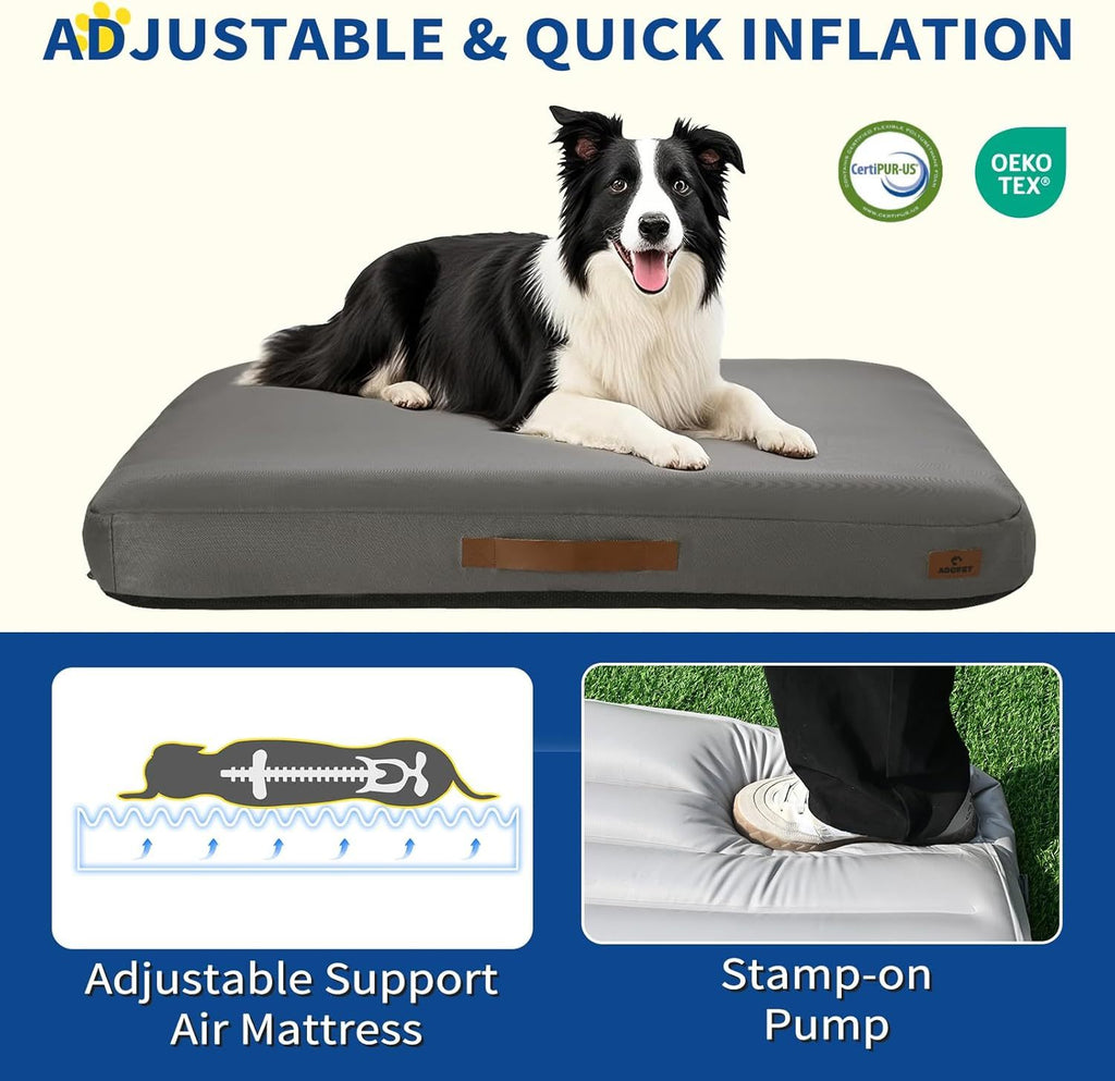 Colchoneta Hinchable de Viaje para Perros – Impermeable, Antideslizante y Lavable | Uso en Interiores y Exteriores