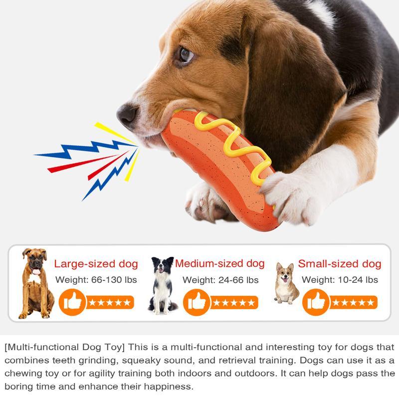 Indestructible Dog Chew Toy for Aggressive Chewers – Squeaky Rubber, Teeth Cleaning