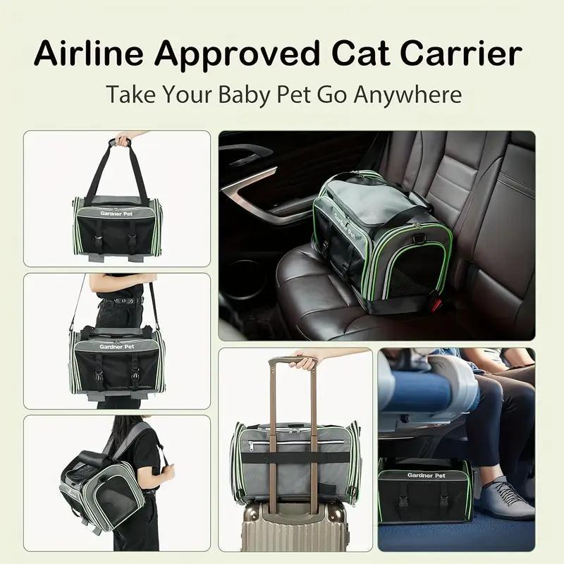 Transportín Expandible para Mascotas con Ruedas – Malla de 6 Lados, Plegable, Apto para Aerolíneas para Gatos y Perros Pequeños