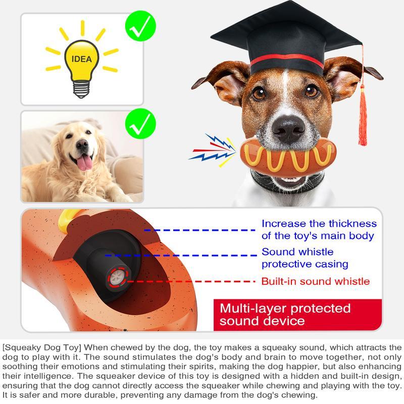 Indestructible Dog Chew Toy for Aggressive Chewers – Squeaky Rubber, Teeth Cleaning