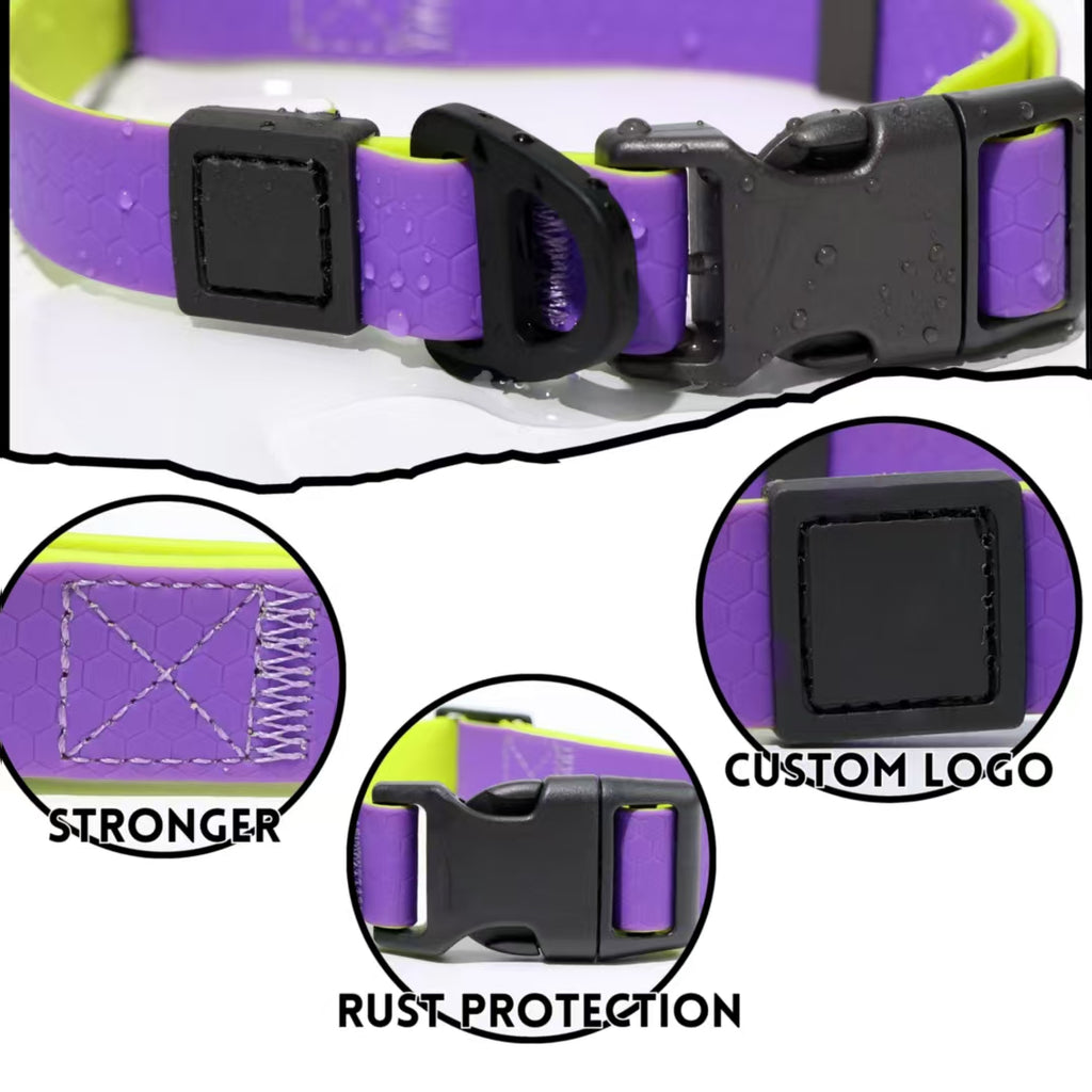 Honeycomb Embossed Dual-Color Dog Leash Set – Waterproof, Non-Slip, 3 Sizes