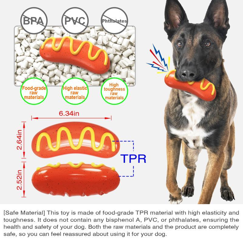 Indestructible Dog Chew Toy for Aggressive Chewers – Squeaky Rubber, Teeth Cleaning