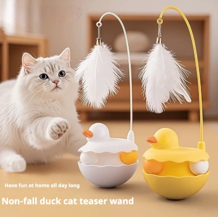 Duck Shape Interactive Cat Toy Stick – Lightweight Resin, Removable & Washable | Indoor & Outdoor