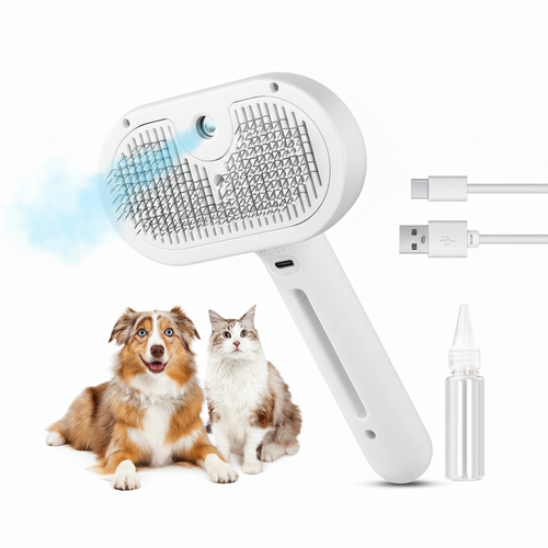 3-in-1 Pet Steam Brush - scene 1