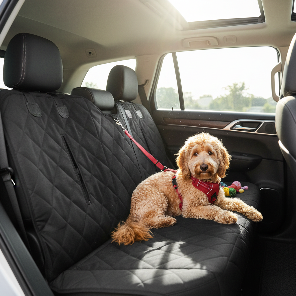 Dog Car Seat Cover - seat belt opening detail