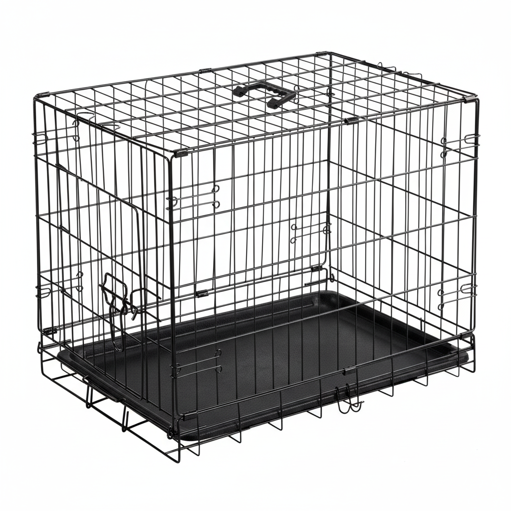 Single Door Dog Crate - white background product photo